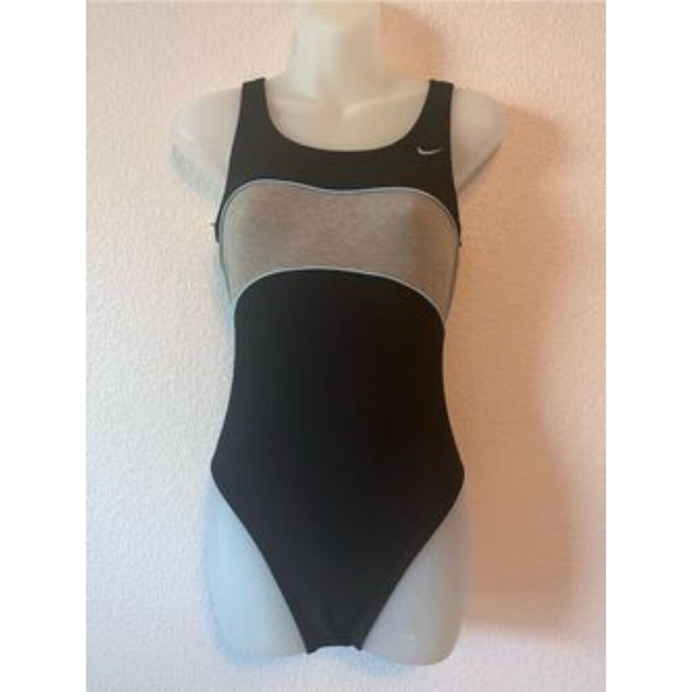 Vintage Nike swoosh one piece w underwire support sporty swimsuit swim team